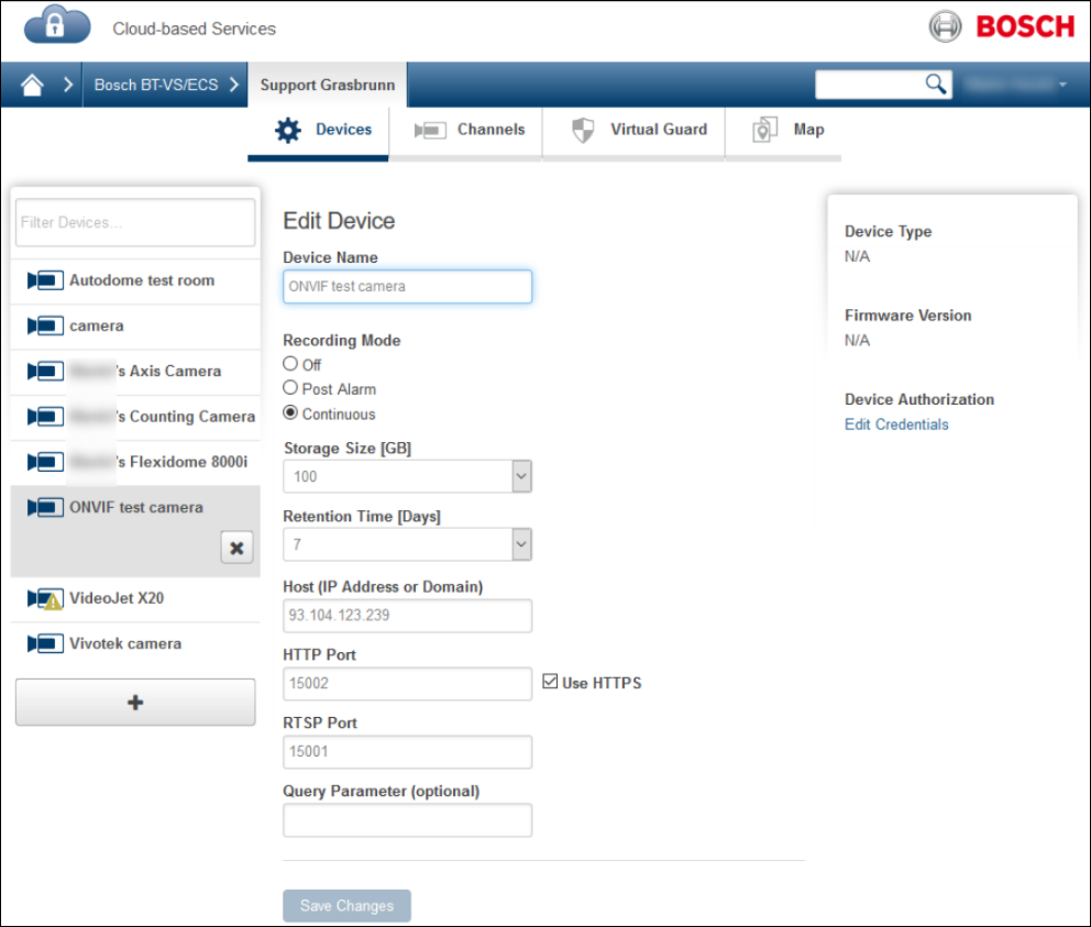 Add 3rd party camera to Bosch Alarm Management