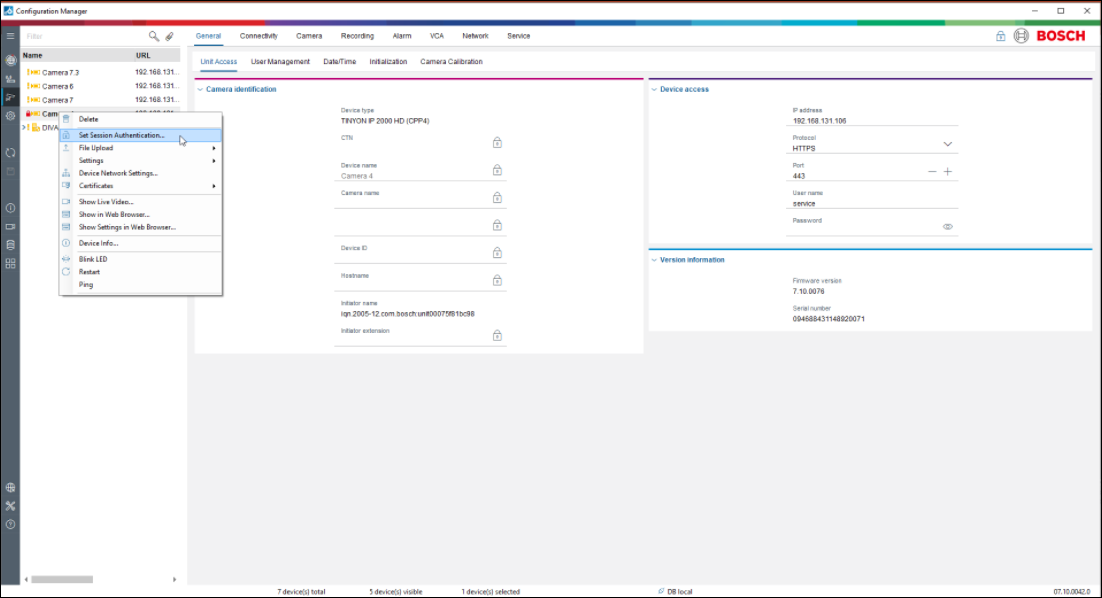 Add Bosch cameras to Bosch Remote Portal