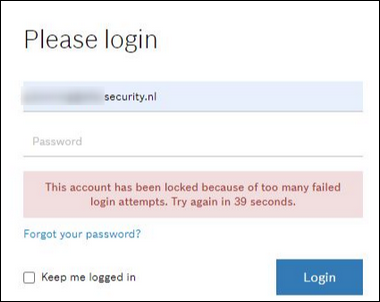 Security: locked out of account after failed login attempts