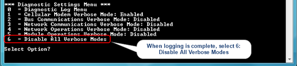 Figure 5  Disable All Verbose Modes
