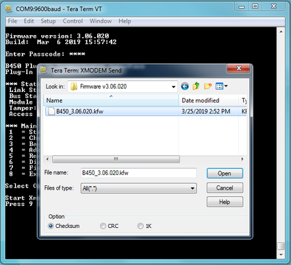 Figure 4 Select the firmware file