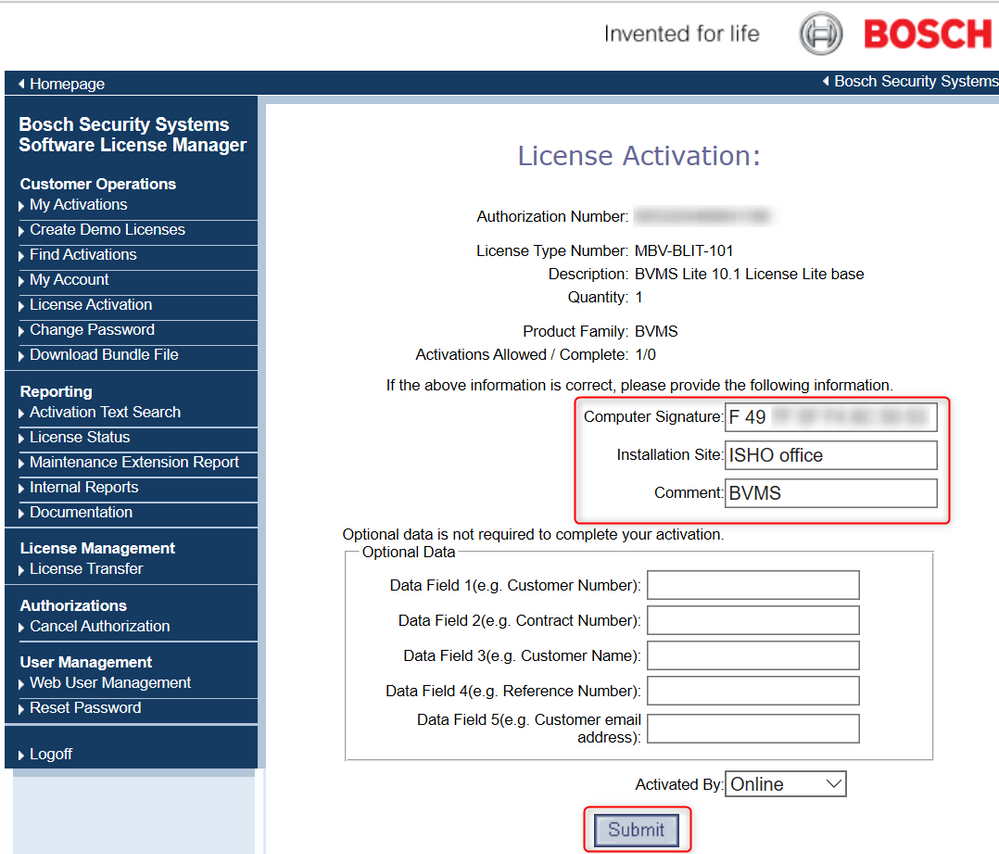 6_activate Bosch Video Management System (BVMS) license.png