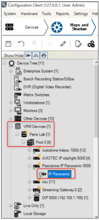 4_How to add camera in VRM and display images in Operator Client (BVMS 10).png