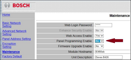 B420 or B426 Settings are greyed out in RPS