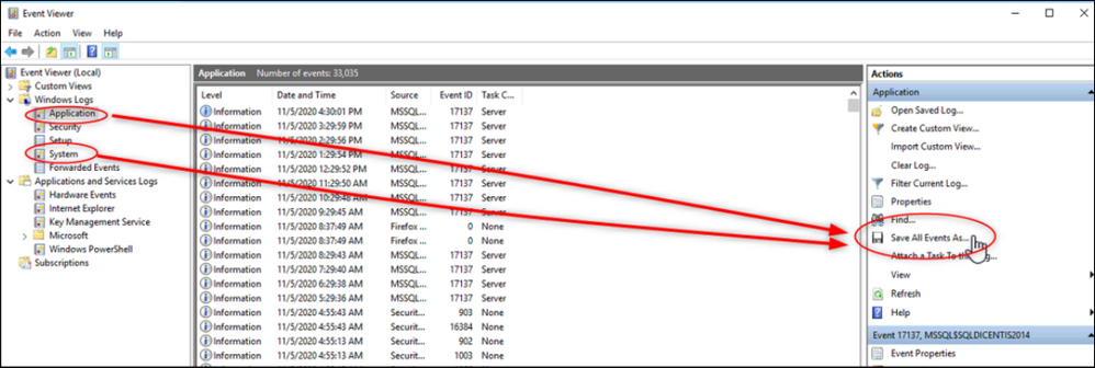 3 How to extract the Microsoft Windows Server log file (Event Viewer) on DICENTIS Server.png