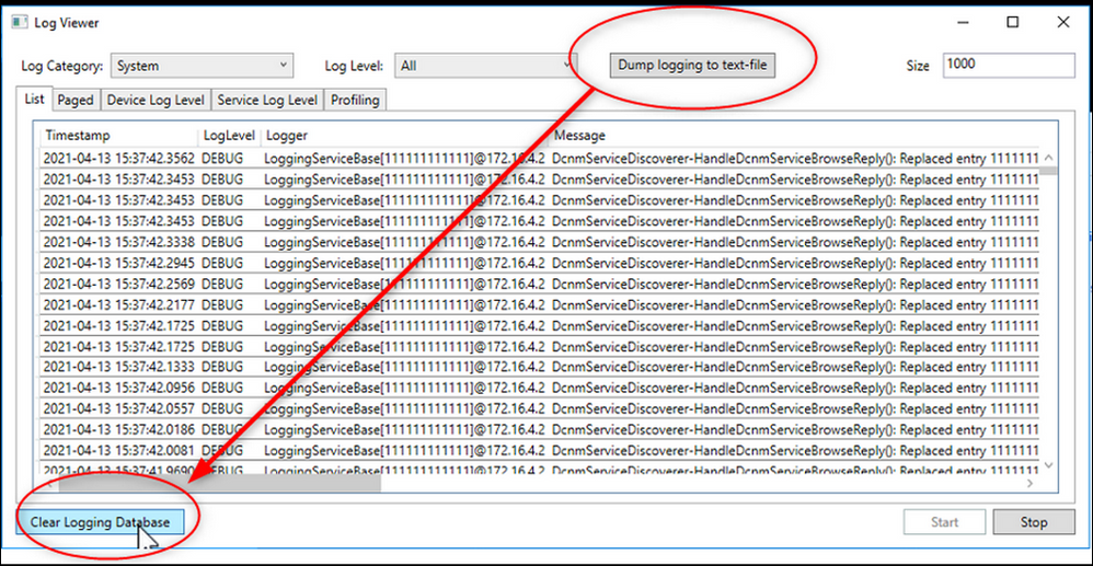 2 How to clear Logdump logging of the DICENTIS server with the Bosch.TestUtils.LogViewer.exe.png